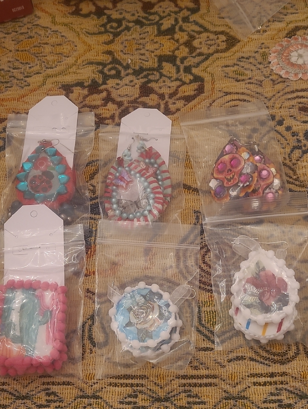 Wholesale Lot Handmade Earrings In Packages Never Worn